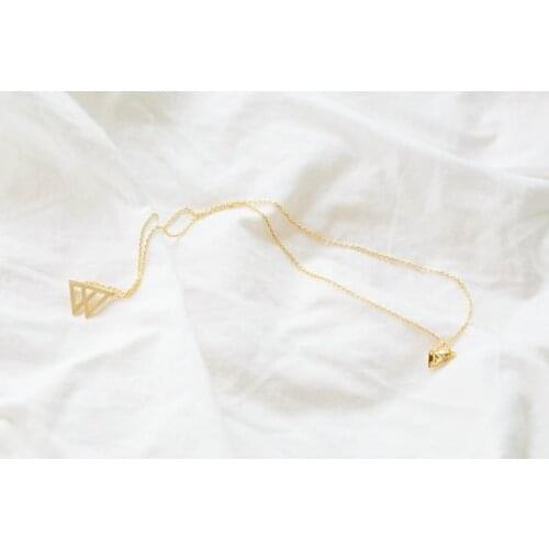 Trendy chevron triangle joined jewelry pendant women Necklace christmas gift for girls
