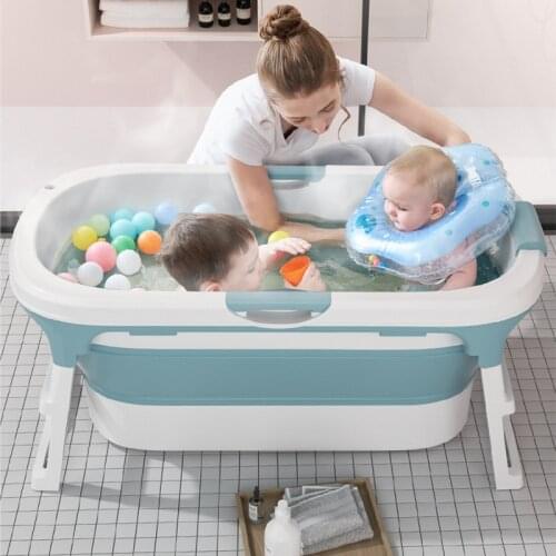 1.12m Folding Bathtub For Adult Two Children Bath Bucket Large Bath Tub Household Adult Multifunctional Stable Bathtub