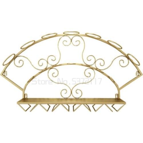 European Retro Iron Art Wine Rack Wall-mounted Creative Simple Wall Hanging Wine Rack Holder Personality Wine Support