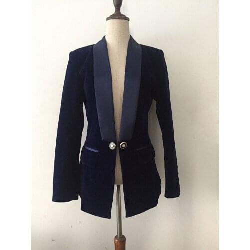 Women Autumn Winter Blazers and Jackets Fashion Shawl Lapel Slim Velvet Suit Jacket Coat Blazer Feminino