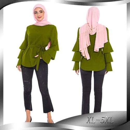 Middle Eastern women tops loose Turkish top mujer muslim Islamic clothing 5XL large size shirt