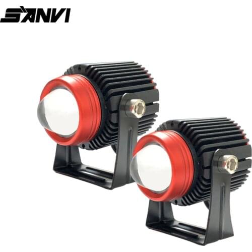 SANVI 2PCS MINI Dual Color LED Projector Lens Headlight 3000K/5000k LED Fog Work Light Car Motorcycle Auxiliary Light