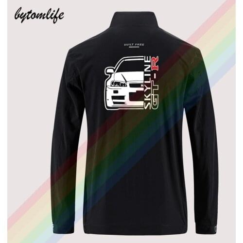 2020 Nissan Skyline Gtr R34 Auto Slim Sport Jacket Mens Street Windbreaker Jacket Mens Casual Back Printing Jacket Asian Size