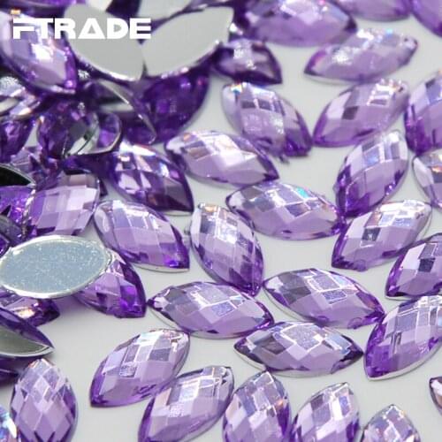 Light Amethyst Color Horse Eyes Shape Rhinestones 5x10mm 300pcs Flatback DIY Acrylic Crystal For Beads Decorative