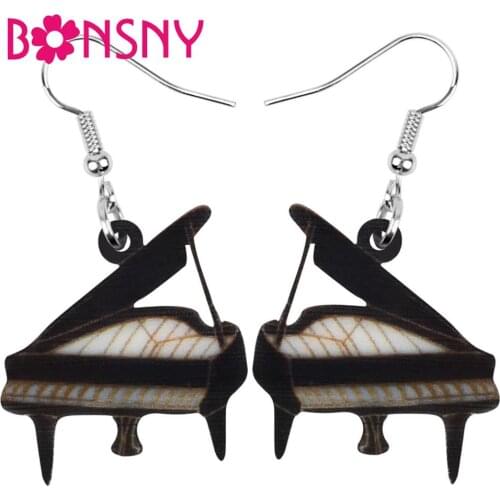Bonsny Acrylic Anime Piano Earrings Drop Dangle Jewelry Accessory For Women Girl Teens Kids Charm Festival Party Decoration Gift