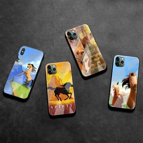 HUAGETOP Spirit Stallion Cimarron Horse Soft Phone Case Tempered Glass For iPhone 11 Pro XR XS MAX 8 X 7 6S 6 Plus SE 2020 case
