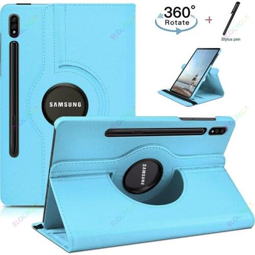 Coque For Samsung Galaxy 2020 Tab S7 Plus Case 12.4" 360 Rotating PU Leather Stand Tablet Cover Funda For Galaxy Tab S7 Case 11"