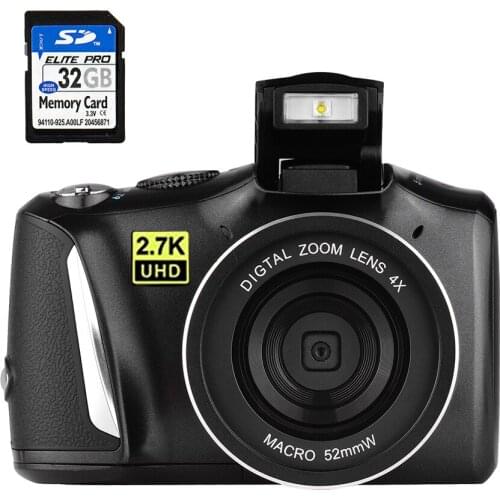 4K HD 48 Million Pixel Digitial Camera Entry Mirrorless Digital Camera Anti-shake Camera with 32GB TF Card for Newbie Family