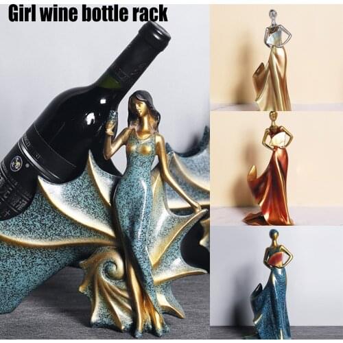 Wine Bottle Holder Creative Female Character European Style Wine Holder Resin Maiden Home Decorations Wine Display