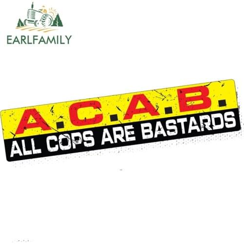 EARLFAMILY 15cm x 3cm Car Styling A.C.A.B. Sticker Decal Vinyl JDM Funny Bumper Car Truck Acab Cops Redneck Racing Car Stickers