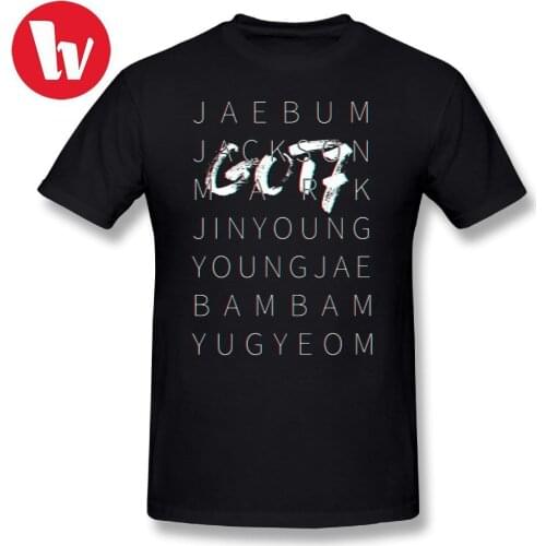 Got7 3D T-Shirt Tee Black Ver Letter Print Plus Size Men Cotton T Shirt Graphic Shirt Summer Short Sleeve Male Casual T Shirts