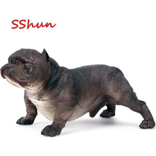 20*11.5*10CM Simulation Static Solid Wild Animal Pet Dog Set American Bully Child Hand-made Dog Model Toy