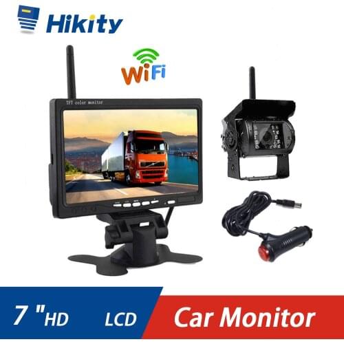 Hikity Wireless Reversing Camera 7 "HD LCD Car Monitor for Truck Bus Caravan Van Trailer Vehicle Rear View Camera