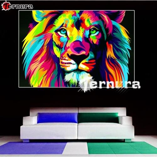 Diy diamond mosaic Animal color lion 5D Diamond Painting Full Square Drill Cross stitch Rhinestones Handicraft Home Decor the