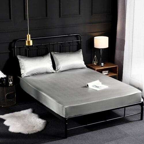 Luxury silk like lastic Fitted Sheet 360 bed linen bedding set mattress Protector bedspread bed sheet on elastic band bed Cover