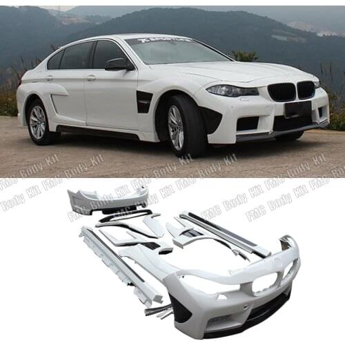 FRP Grey Body Kits for BMW 5 Series F10 Pre-LCI Standard Bumper Sedan 4-Door Non M5 2010-2013 Car Accessories