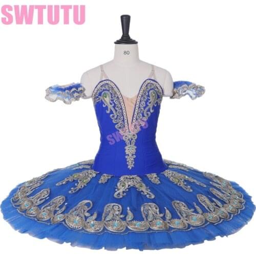 Royal blue Nutcracker Tutu Adult Blue Swan Lake Professional Ballet Tutus For Girls Performance Pancake Ballerina Dress BT9163