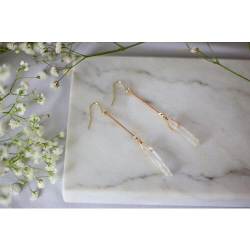 Angel Aura Quartz Earrings/Gold Earrings/Crystal Lovers/Bohemian Style