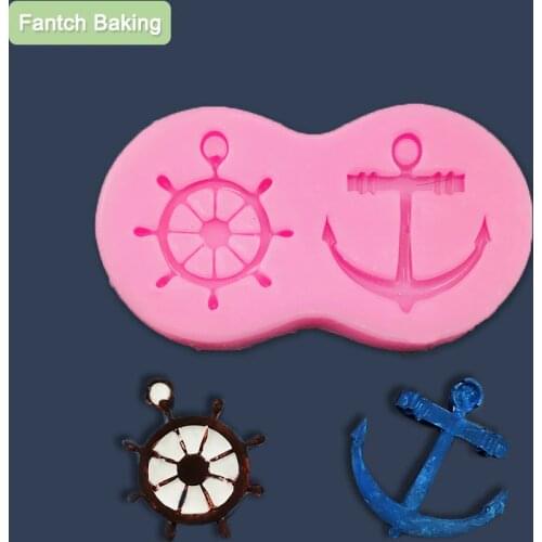 Boat Anchor Helm Ship Silicone Fondant Mold For Candy Chocolate Spaceship Moulds Cake Decoration Baking Tool DIY Clay Resin Art