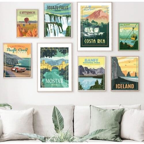 World City View Mostar Iceland Banff Costa Wall Art Canvas Painting Posters And Prints Living Room Decor Nordic Style Decoration