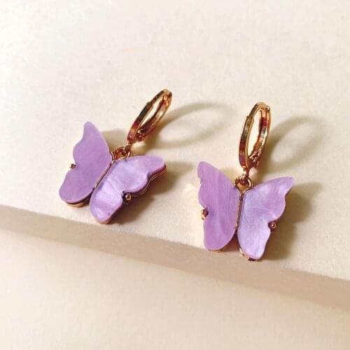 Korean Style Fashion Shell Butterfly Earrings Women Jewelry 2020 New Cute Insect Dangle Earring Female