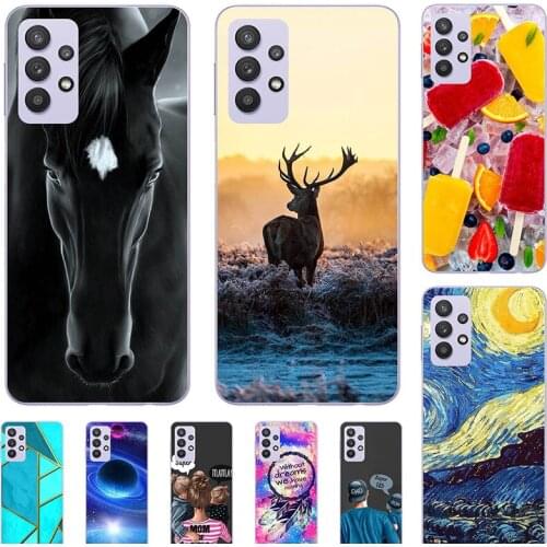 Fashion Bumper Cute Case For Samsung Galaxy A52 A525 A526 A72 A725 A726 A32 5G A326 A325 Case Soft Silicone Horse Flower Cover