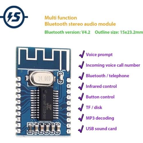 Bluetooth Audio Receiver Module Audio Formats MP3 WMA WAV FLAC Decode Board Lossless Bluetooth 4.2 Music Module Board