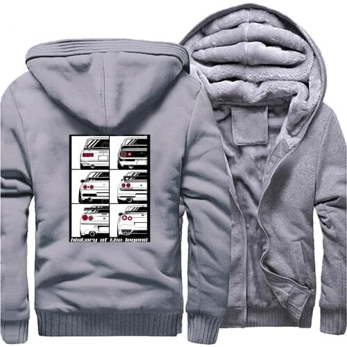 History Of The Legend Skyline Graphic Leisure Gtr Car Hoodies Men 2019 Winter Warm Sweatshirts Thicken Mens Plus Size Jacket