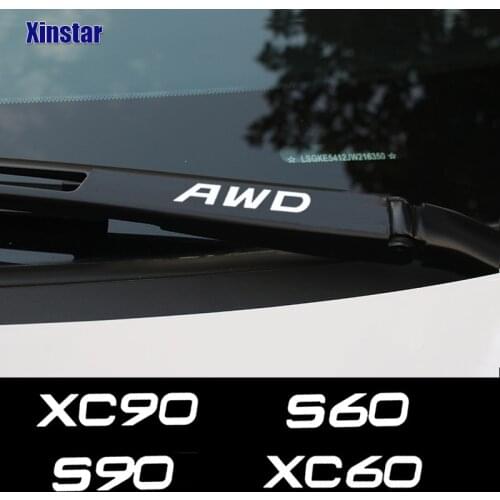 4pcs Car Windshield Wiper Sticker Decals For Volvo S60 S80 S40 XC90 V40 V50 V60 V70 S90 V90 XC60 XC40 XC70 AWD T6 C30 C70