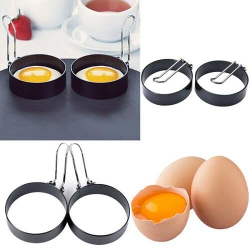 2019 New 2pcs Egg Ring Mould Stainless Steel Omelette Fry Egg Pancake Poach Mold Kitchen Cooking Tools Bakeware