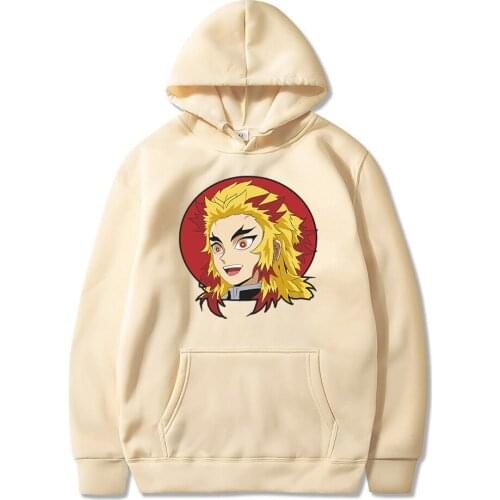 New Arrival Winter Fashion Costume Hoodies Kyojuro Rengoku Demon Slayer Flame Hashira Pullover Sweatshirt