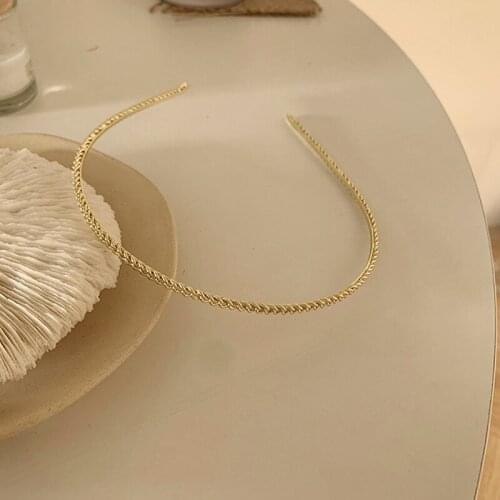 Fashion Gold Chains Hair Bands Hoop For Women Headband Hairband Girls Hair Accessories Elegant Chic Hair Ornament Thin Hairband
