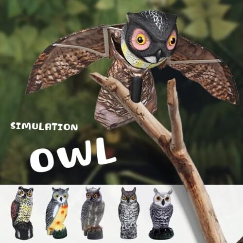 Realistic Bird Scarer Rotating Head Owl Prowler Decoy Protection Repellent Pest Control Scarecrow Garden Yard Decor Ornaments