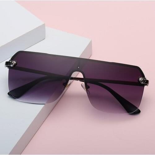 Luxury Designer Women/Men Sunglasses High-End Fashion Sun Glasses Flat Top Half Frame Glasses High Quality One-Piece Eyewear