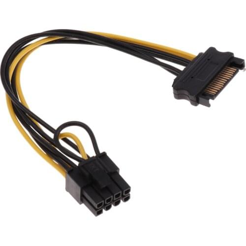 SATA 15 pin to (6+2) pin PCI-E Express Cable Adapter for PC Laptop Computer