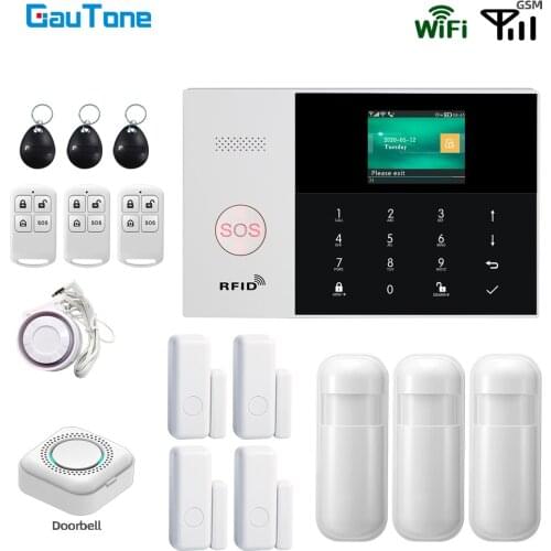 GauTone PG105 Smart Home GSM Alarm System With Smoke Detector Doorbell Outdoor Siren 433MHz Wireless Remote Control Safe Alarm