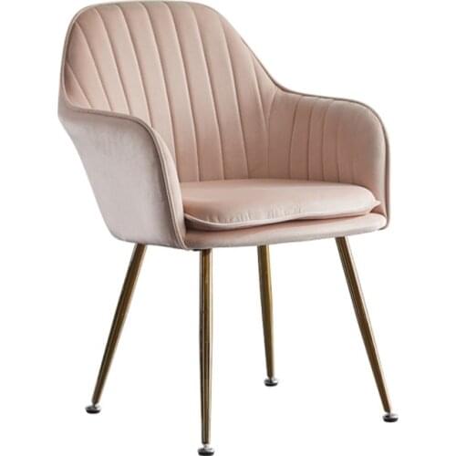 Scandinavian Ins Simple Iron Leisure Home Dining Chair Light Luxury Wind Beauty Net Red Chair Backrest Make-up Nail Chair