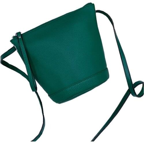 Quenya Fashion Womens Handbags High Quality Genuine Leather Solid Women Shoulder Bag Summer New Bucket Bags Purses for Ladies