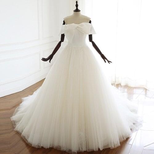 Vestido De Casamento Beading Waist Lace Up Back Shiny Tulle A-line Wedding Dresses With Petticoat Plus Size Alibaba Gelinlik