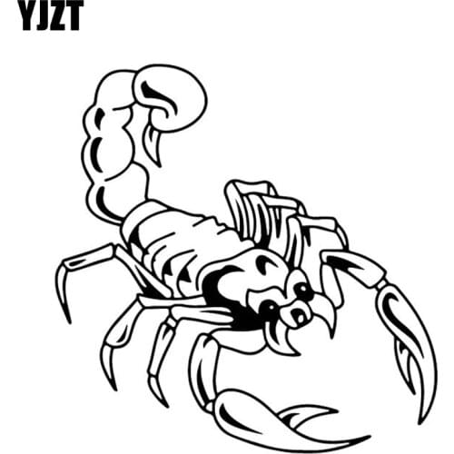 YJZT 15.9CM*16.2CM Scorpion Of Terror Car Sticker Car Trunk Decoration Vinyl Decal Black/Silver C4-2296