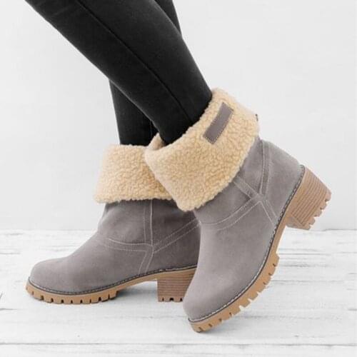 2020 Women Fur Warm Snow Boots Womens Winter Boots Platform Booties Ankle Mid-Calf Comfortable Shoes 35-43