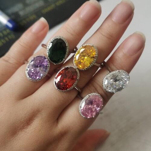 Luxury Wedding Rings For Women Fashion Silver Colour Jewelry Oval Crystal Engagement Proposal Band Ring Accessory Gift For Mom