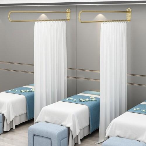 2021 Gold U-shaped Curtain Rod Beauty Bed Partition Curtain Iron bracket for Health Museum / Beauty salon / Physiotherapy bed