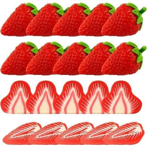 20Pc Artificial Strawberry Realistic Decorative Mini Simulation Fruit Photography Prop For Wedding Home Kitchen Hotel Decoration