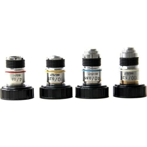 4X 10X 40X 100X Microscope Objective Lens Achromatic Objective Microscope parts