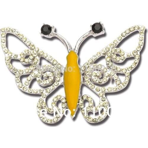 6pcs/lot Free Shipping 2020 new Cute Small white Rhinestone Butterfly Brooch Women and Men Scarf Insect Brooches Pins X1449