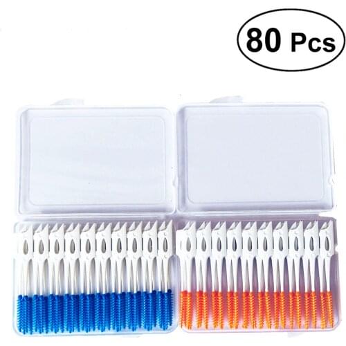 80Pcs Soft Plastic Gums Gingival Interdental Brush Massage Toothpick Toothbrush Floss Dental Flosser Pick Tooth Clean Tool