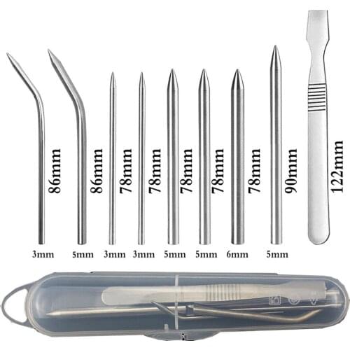 9x Stainless Steel Lacing Fids Outdoor Lacing Stitching Bracelet