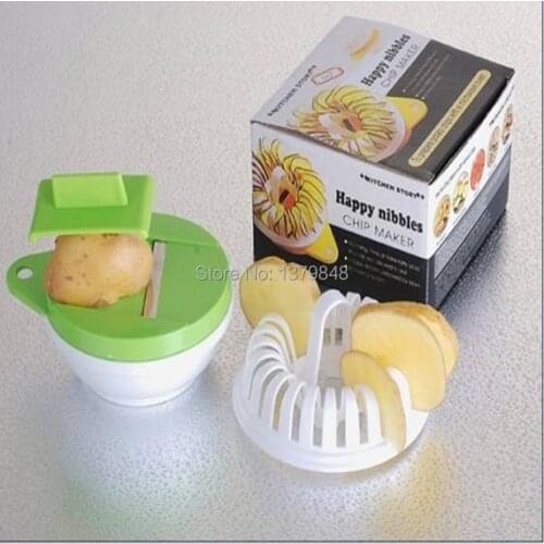 Creative Chips Happy Nibbles Microwave Chip Maker Gadget Craft Set Microwave DIY Potato Crisp Chips Slicer Maker
