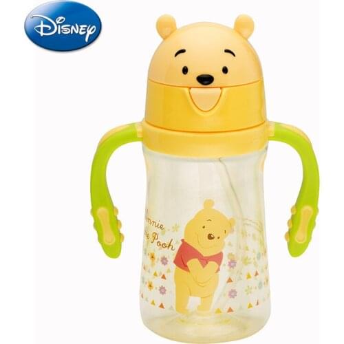 Disney 2021 Cute Cartoon Baby Authentic Tritan Plastic Cup Fun Double Handle Learning Cartoon Head Portable Baby Learning Cup